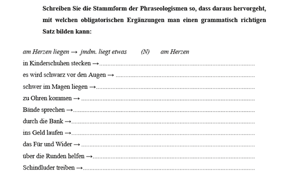 Übungen dass und das Übungen