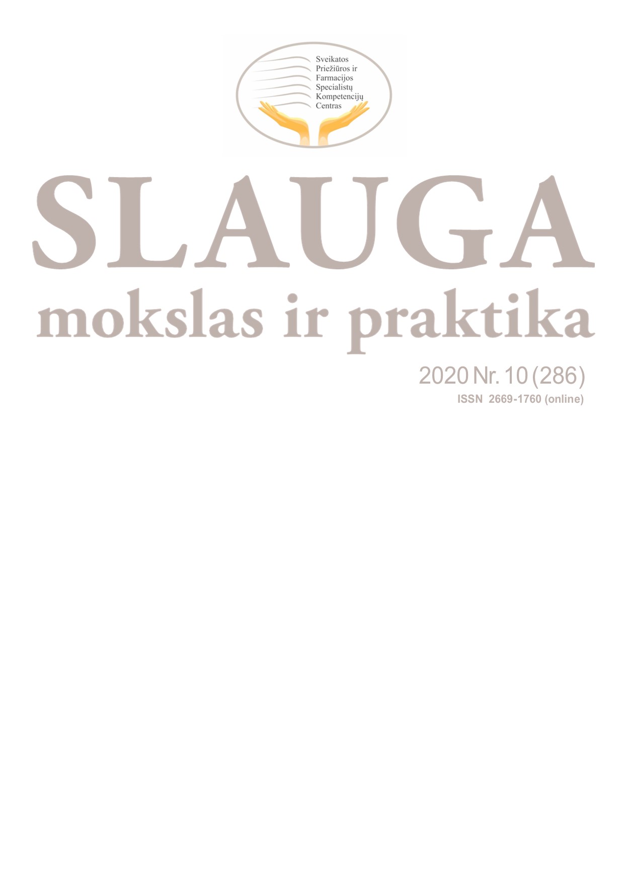 Slauga. Mokslas ir praktika viršelis 2020 Nr. 10 (286)