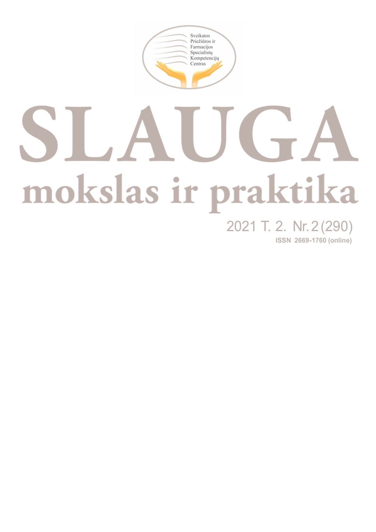 Slauga. Mokslas ir praktika viršelis 2021 T. 2. Nr. 2 (290)