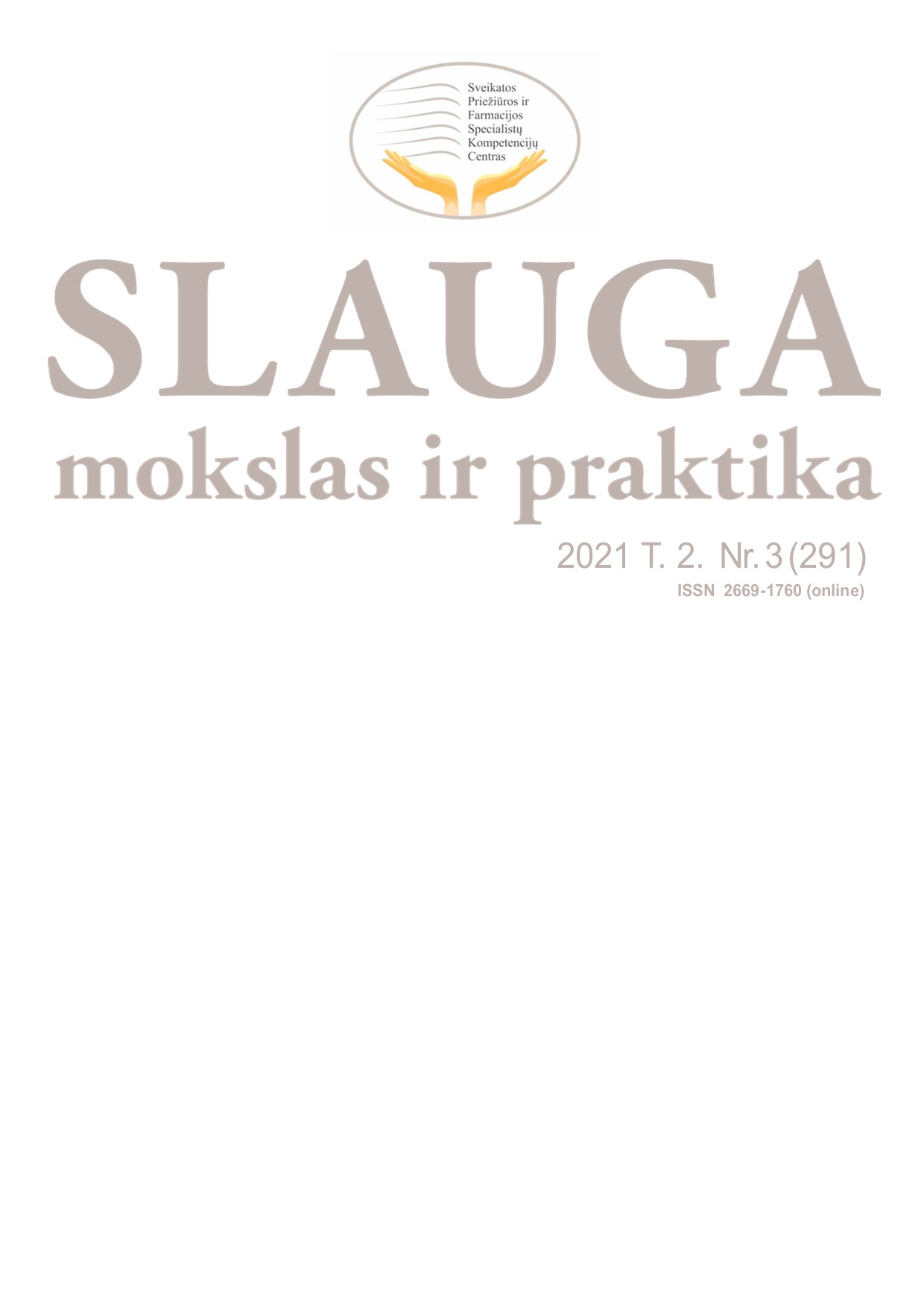 Slauga. Mokslas ir praktika viršelis 2021 T. 2. Nr. 3 (291)